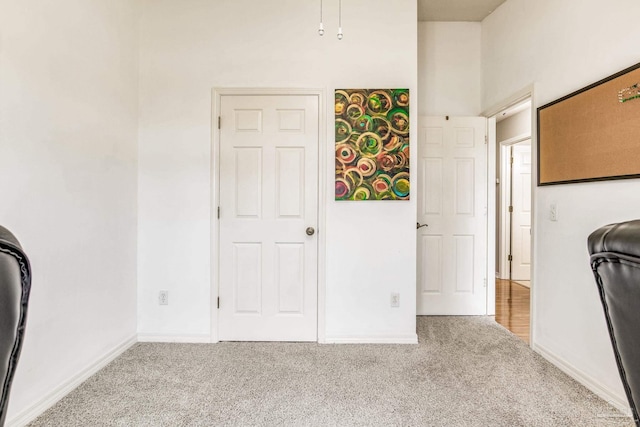 view of carpeted office space