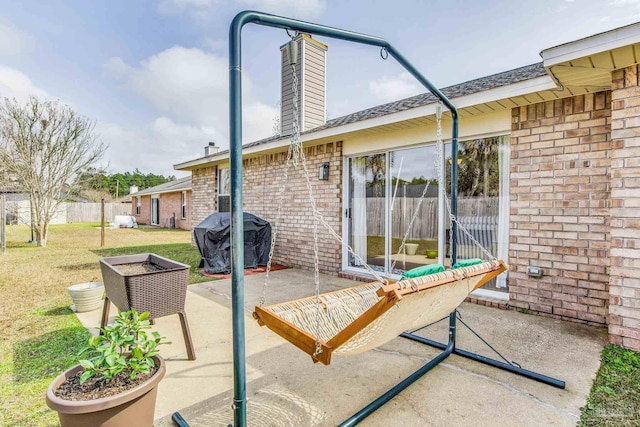 view of patio featuring area for grilling