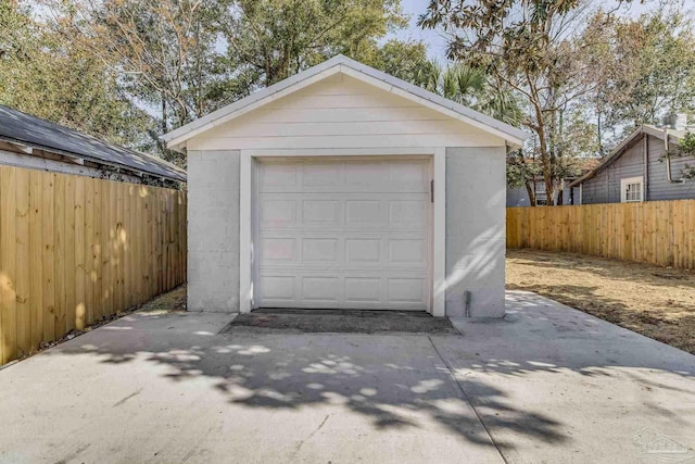 view of garage