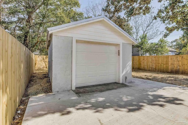 view of garage