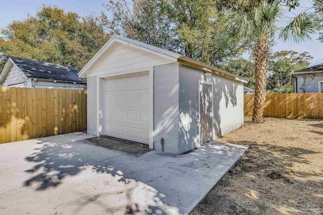 view of garage