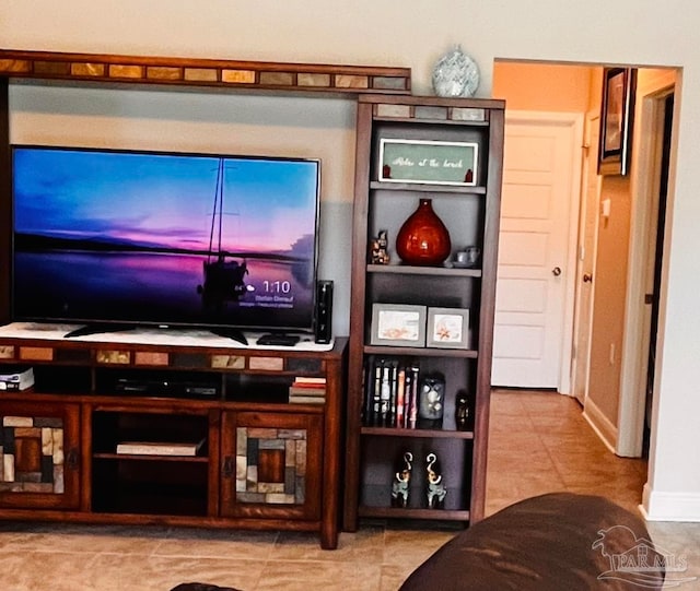 view of tiled living room