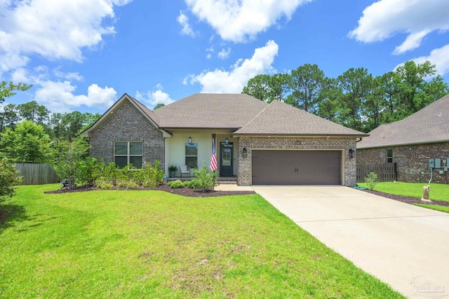 1567 Sawyers Ridge Cv, Cantonment, FL 32533 - view of front of home with brick siding, an attached garage, driveway, and a shingled roof