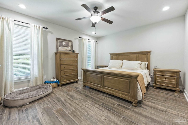 1567 Sawyers Ridge Cv, Cantonment, FL 32533 - bedroom featuring wood finished floors, recessed lighting, and ceiling fan