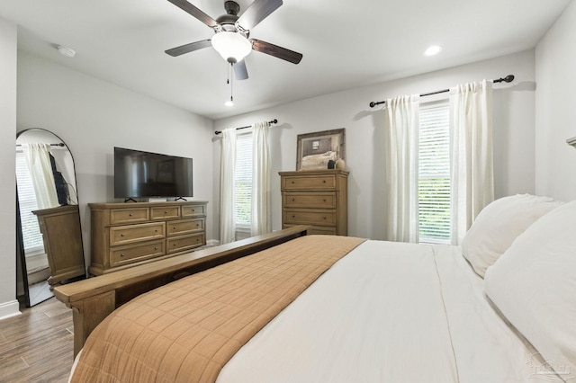 1567 Sawyers Ridge Cv, Cantonment, FL 32533 - bedroom featuring wood finished floors, a ceiling fan, and recessed lighting