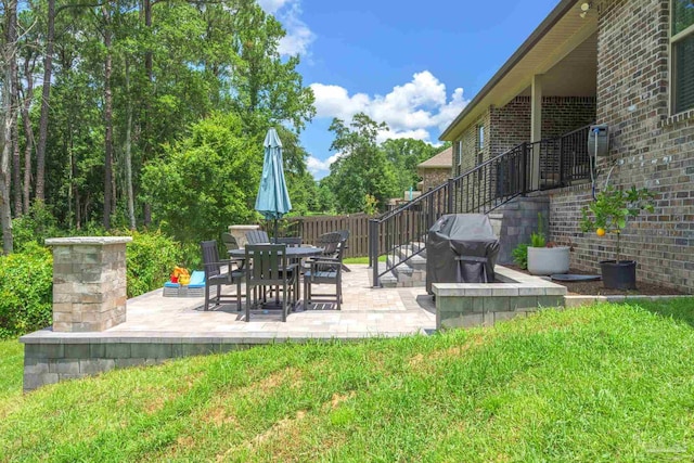 1567 Sawyers Ridge Cv, Cantonment, FL 32533 - view of patio / terrace featuring grilling area and stairway
