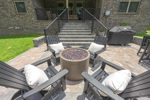 1567 Sawyers Ridge Cv, Cantonment, FL 32533 - view of patio with a grill and stairway