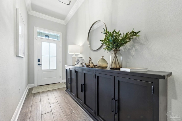 1567 Sawyers Ridge Cv, Cantonment, FL 32533 - entryway featuring crown molding and wood tiled floors
