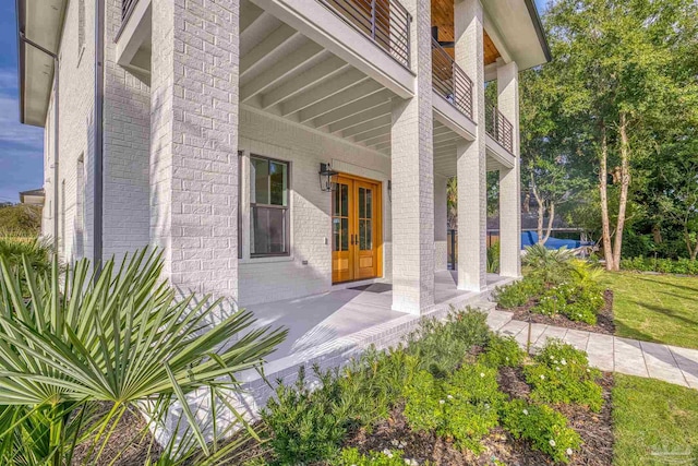 exterior space featuring french doors