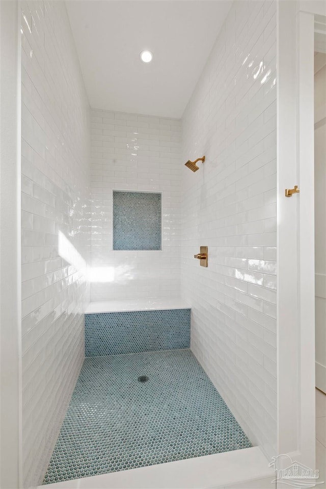 bathroom with a shower