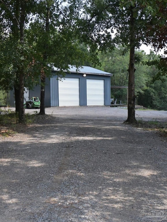 view of garage