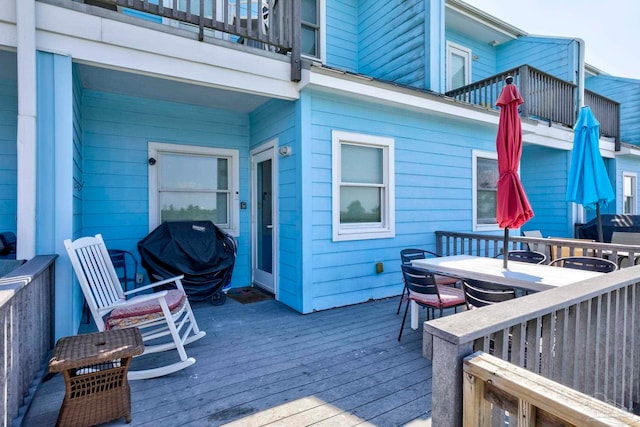 deck featuring grilling area