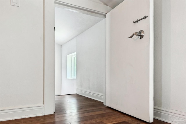 hall featuring dark hardwood / wood-style floors