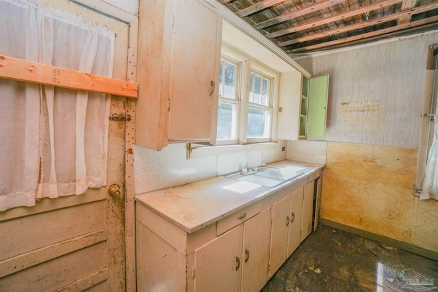 kitchen with light countertops and a sink