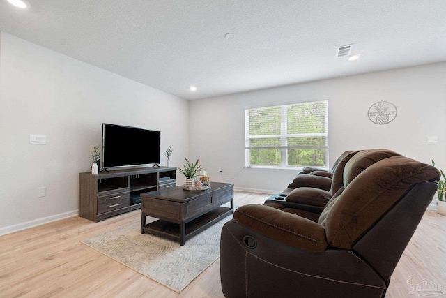 living room featuring light hardwood / wood-style floors