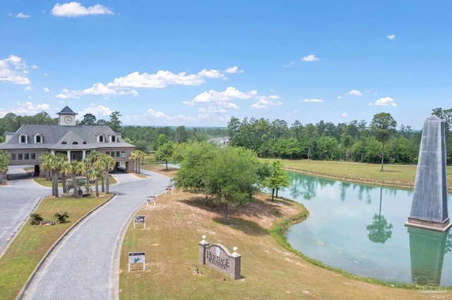 exterior space featuring a water view