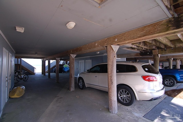 view of garage