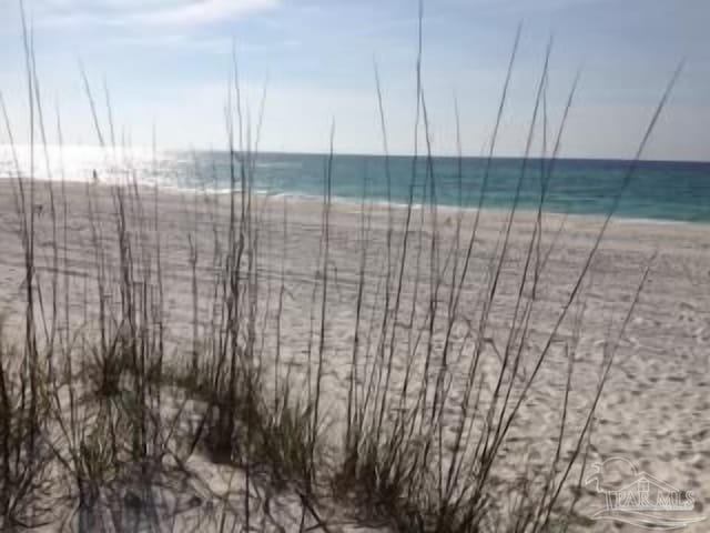 property view of water with a beach view