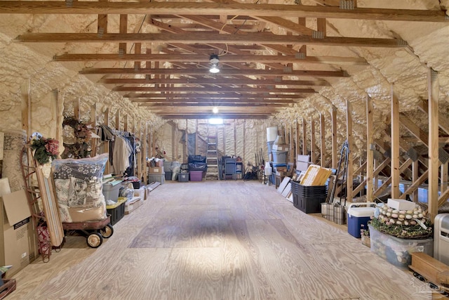 view of unfinished attic