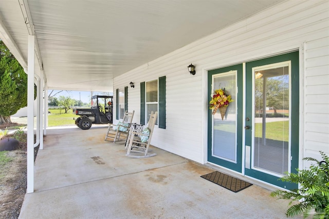 view of patio with a porch