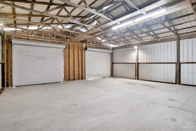 garage featuring metal wall