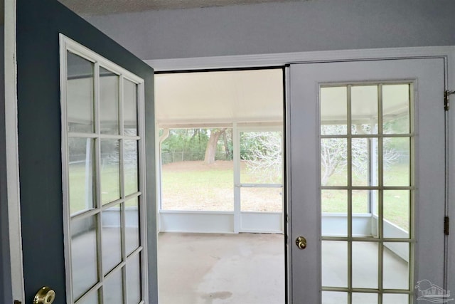 doorway to outside with french doors