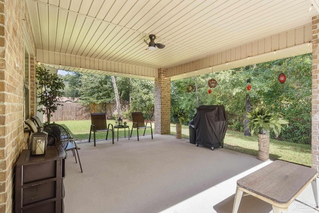 view of patio / terrace with a grill