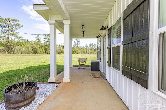 view of patio with a porch
