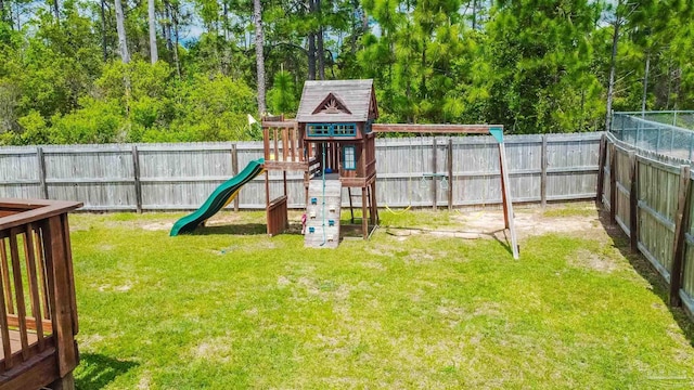 8626 Bucklebury Dr, Pensacola, FL 32507 - view of play area featuring a yard and a fenced backyard