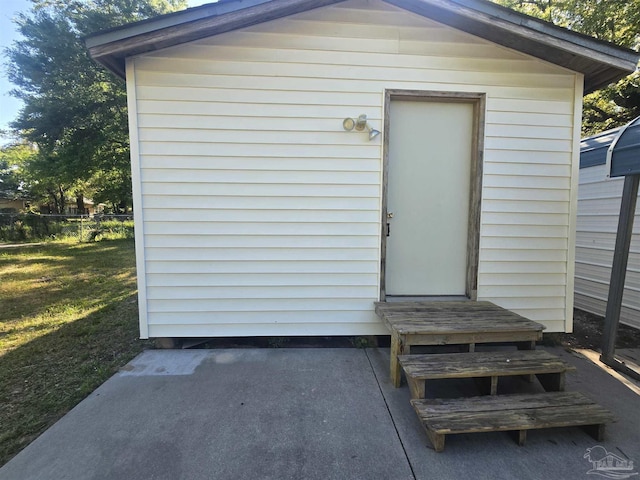 view of shed