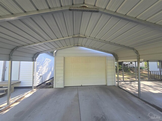 view of garage
