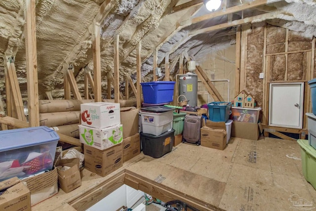 attic with water heater