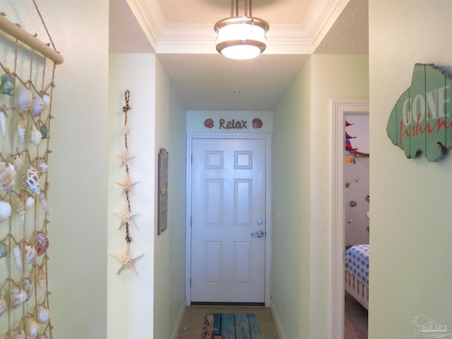 entryway featuring a textured ceiling