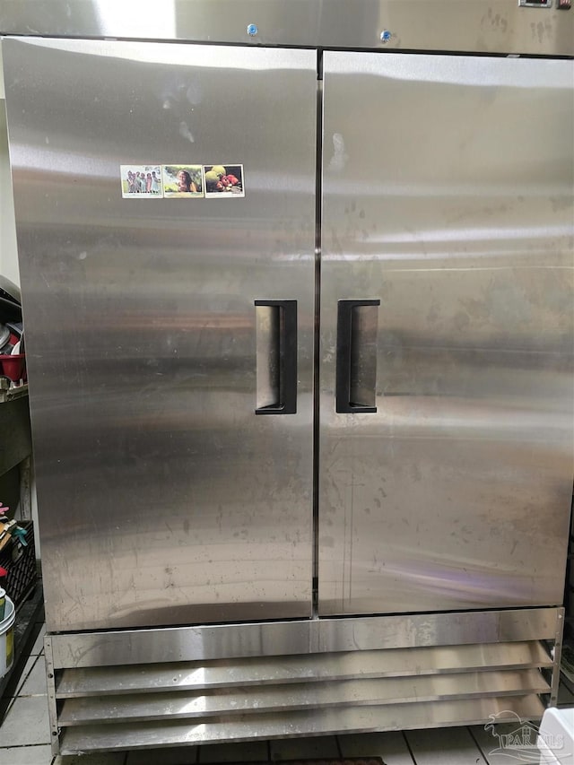 details featuring stainless steel refrigerator