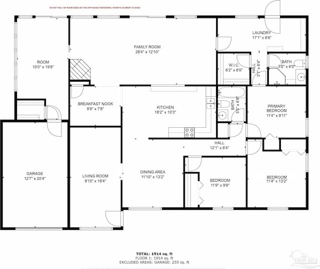 4681 Kingston Dr, Pensacola, FL 32526 - home floor plan