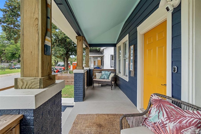 view of patio / terrace featuring covered porch