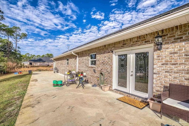 view of patio with french doors