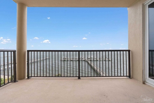 balcony with a water view