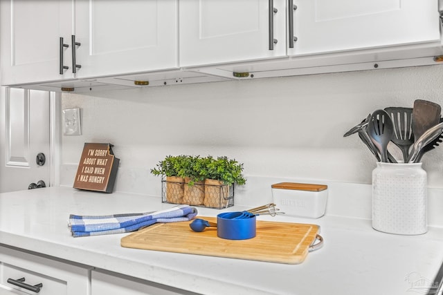 interior details with white cabinets