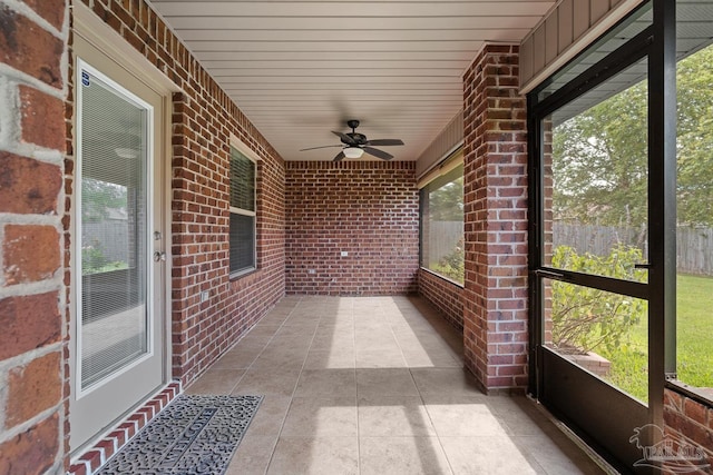 4777 Belvedere Cir, Pace, FL 32571 - unfurnished sunroom featuring ceiling fan