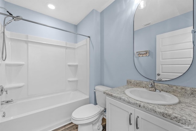 5457 Merlin Way, Milton, FL 32583 - full bath with vanity, tub / shower combination, toilet, and wood finished floors