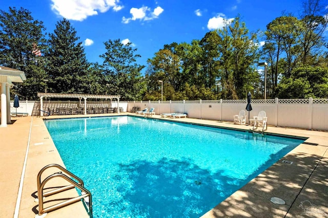 view of pool featuring a patio area