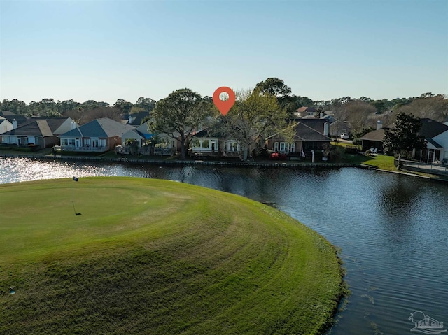 property view of water with a residential view