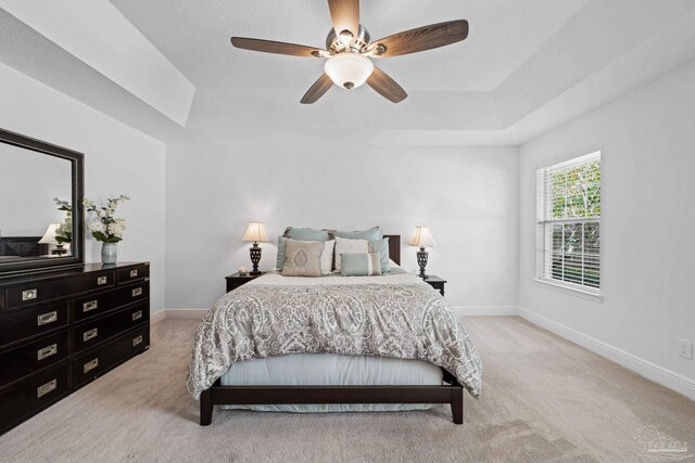 1008 Black Walnut Trl, Pensacola, FL 32514 - bedroom with a raised ceiling, light colored carpet, and baseboards