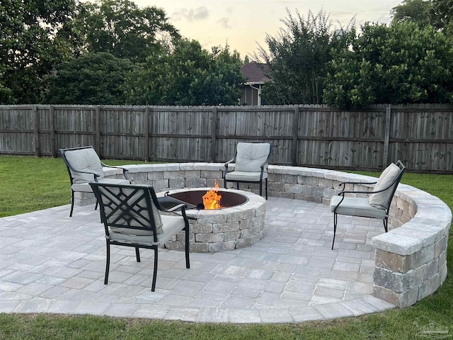 1008 Black Walnut Trl, Pensacola, FL 32514 - view of patio featuring an outdoor fire pit and a fenced backyard