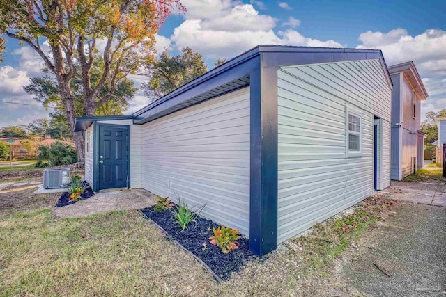 view of home's exterior featuring central AC