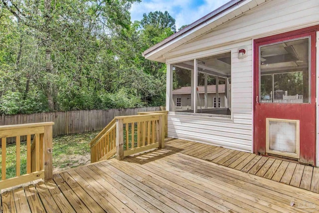 7035 Moore Ave, Pensacola, FL 32526 - wooden terrace featuring a fenced backyard