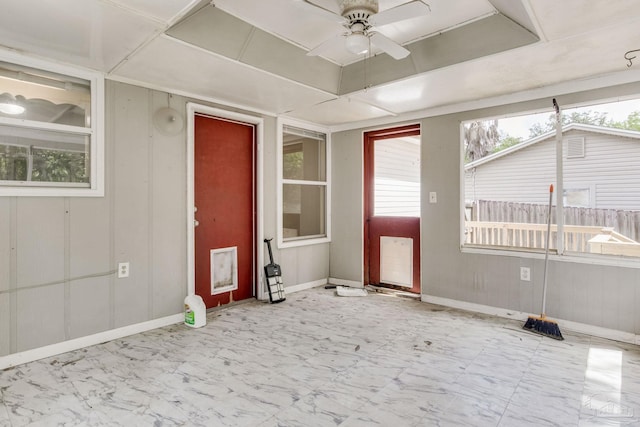 7035 Moore Ave, Pensacola, FL 32526 - interior space with marble finish floor, baseboards, and ceiling fan