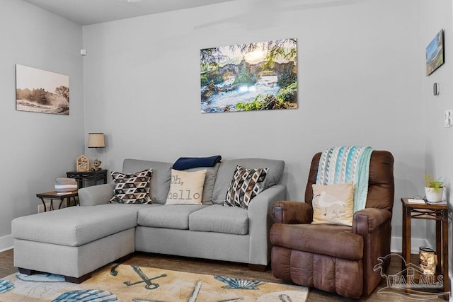 living room featuring hardwood / wood-style flooring