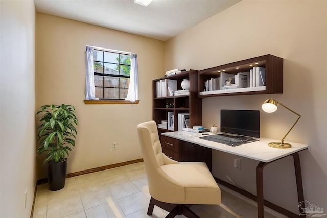 office featuring light tile patterned flooring